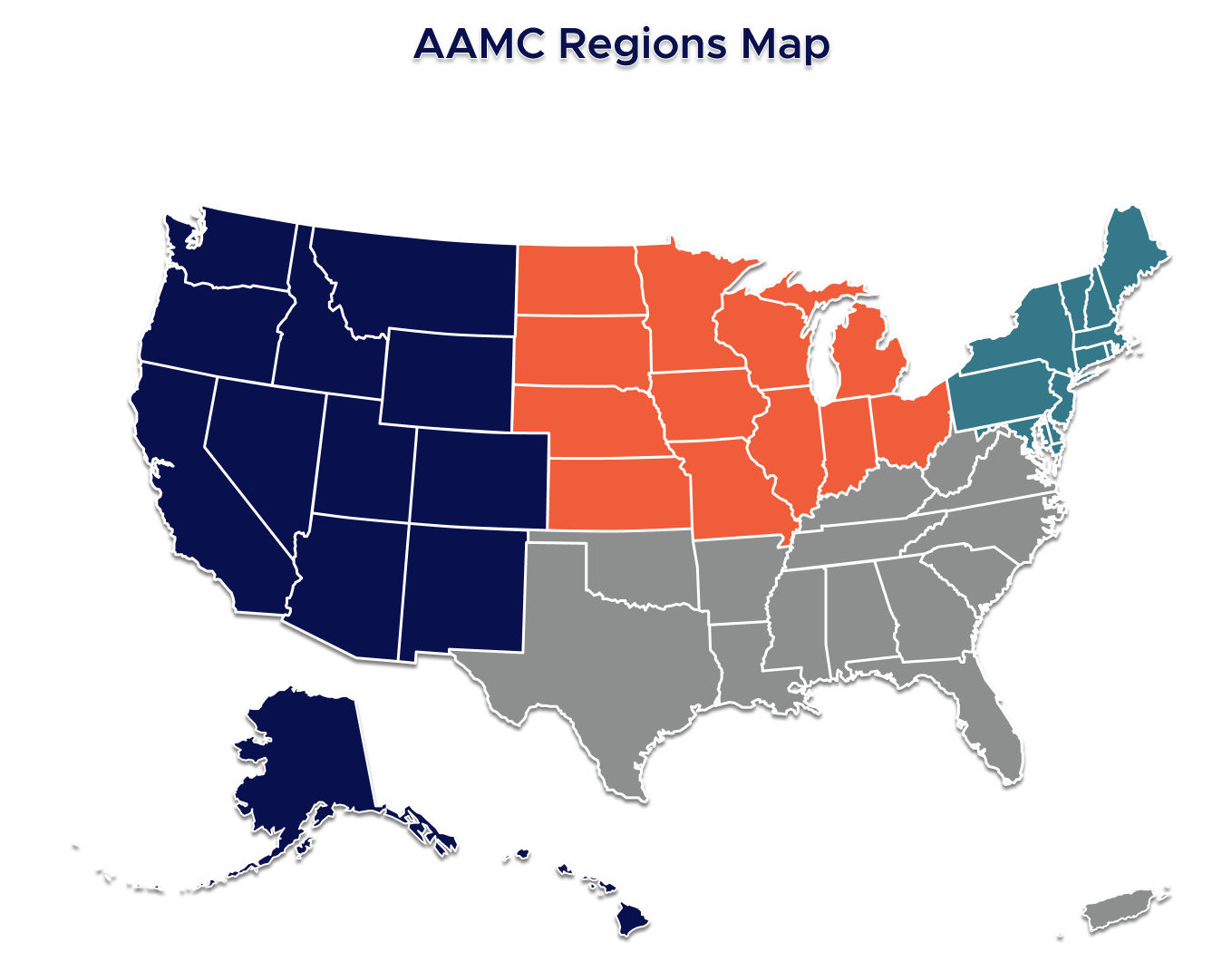 Resident Physician Salary By State - AAMC Regions Map Only E1640281284350 
