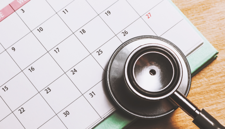 Calendar with stethoscope