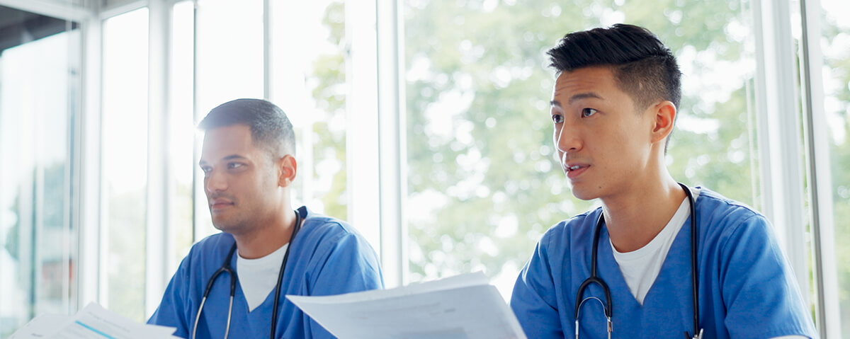 Doctors sitting at a table