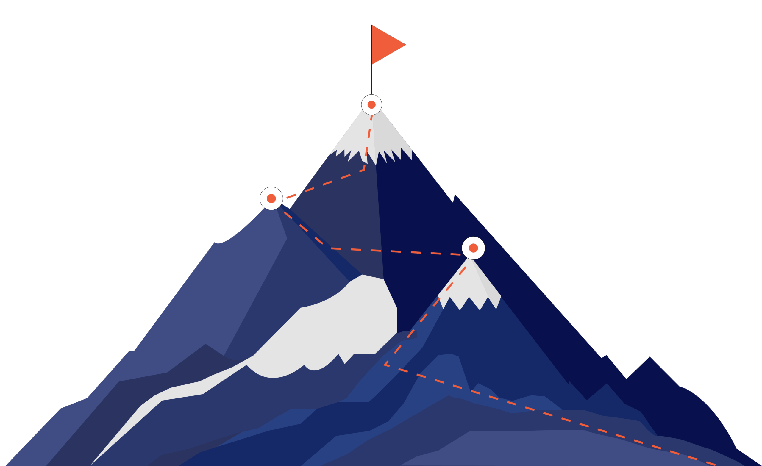 Mountain with a flag at the top